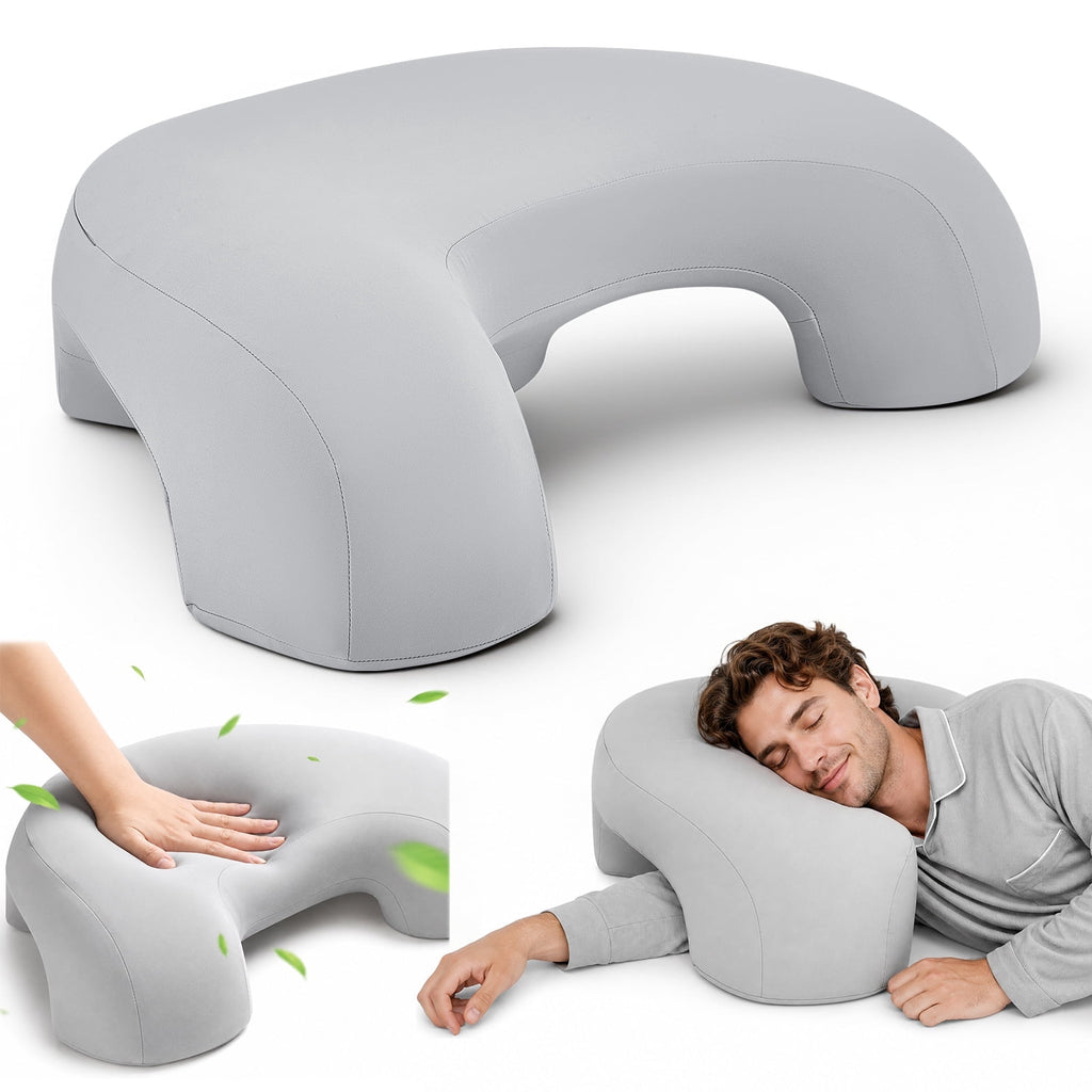 AMTPM Side Sleeper Pillow with Arm Holes, Ergonomic Memory Foam Cervical Pillow for Neck and Shoulder Pain Relief for Side Back Stomach Sleeper