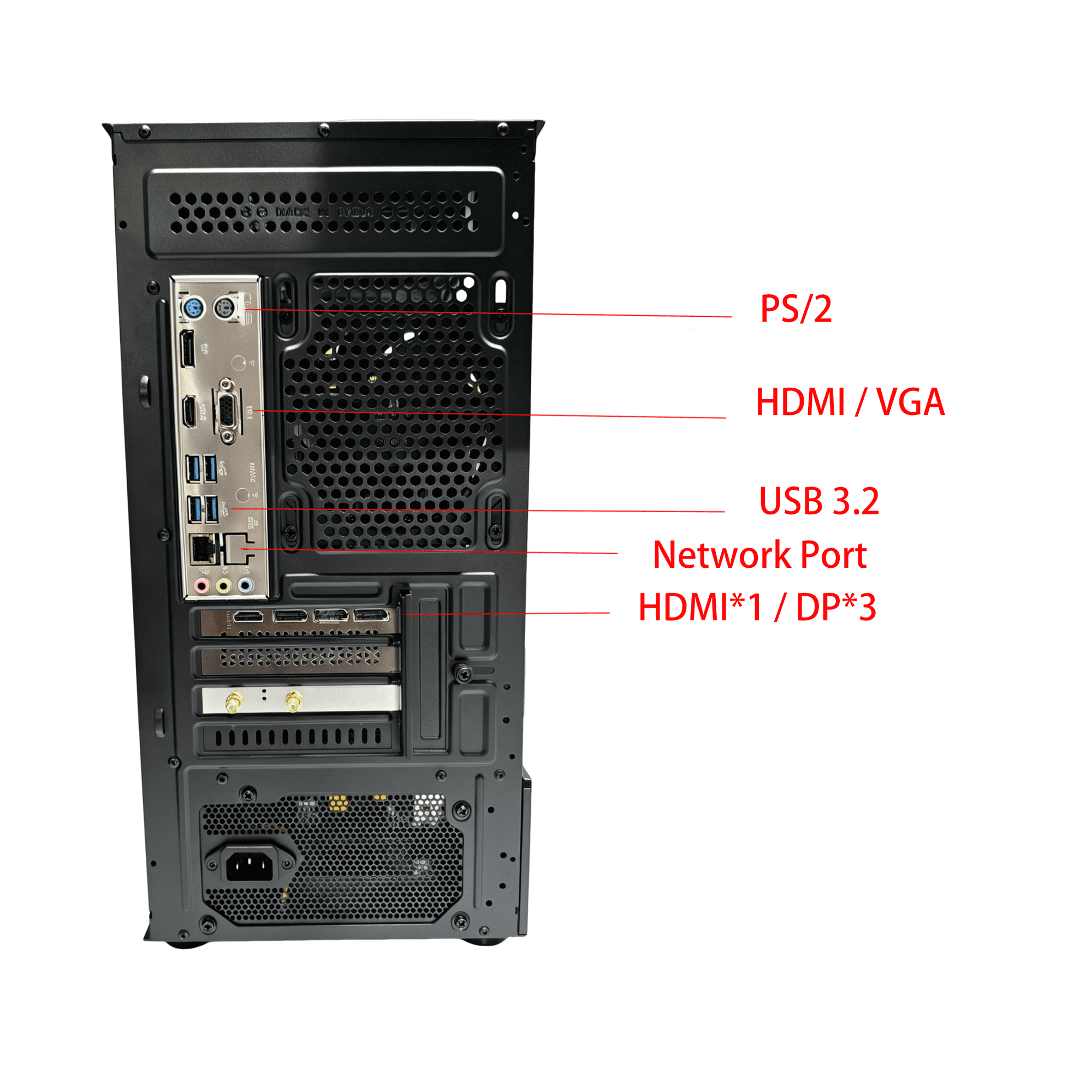 AIGAMEPC Gaming PC Desktop Computer, AMD Ryzen 7 5700X, GeForce RTX 5060 8G, 16GB DDR4 RAM, 1TB M.2 NVMe SSD, BX3 650W 80PLUS Bronze PSU, ARGB Fans, WiFi+BT, for Game Design and Office